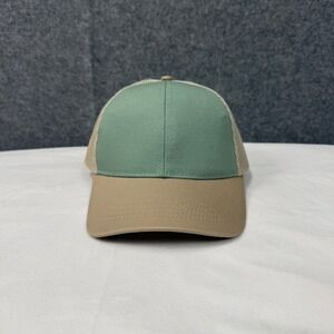 Authentic Pigment Twotone Trucker Hat Green Tan Mesh Back Baseball Cap